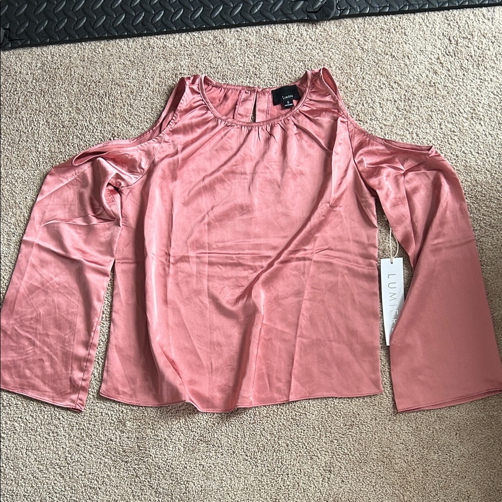 Lumiere Blush Cold Shoulder Blouse